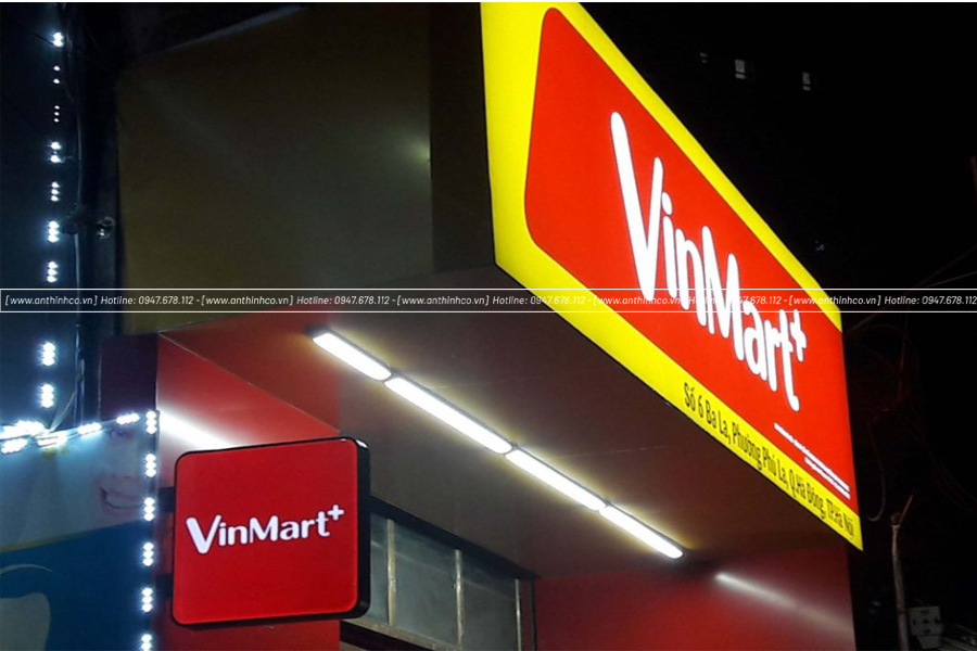 Thi công hộp đèn quảng cáo cho Vinmart 